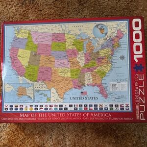 EuroGraphics 1000-Piece Map of the United States Puzzle - Multicolor